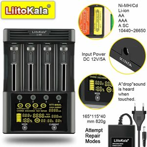 LiitoKala Lii-600 202/402/C2/PD2/PD4/D4XL 3.7V 3.85V Li ion 18650 1.2V Lii-CH2 1.5V Ni MH AA AAA chargeur LED intelligent Rechargeable