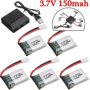Limskey Batterie Lipo avec chargeur pour H8 Syma x2 Nihui U207 Eachine E010 RC, accessoires de batterie pour Drone hélicoptère Quadcopter, 3.7V, 150mAH