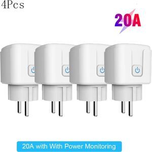 NONE Prise intelligente Tuya Zigbee EU 16A/20A avec moniteur de consommation, minuterie, commande vocale, compatible avec Alexa, Google Home, Alice et Tuya