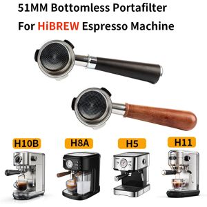 Gasoo Porte-filtre à café sans fond pour machine à expresso Hiinvasive, acier inoxydable, 51mm, 3 oreilles, W H10, H10B, H11, H8A, H5