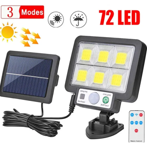 ESMARTER Applique murale solaire LED avec détecteur de mouvement, lumière du soleil, 3 modes, extérieur,