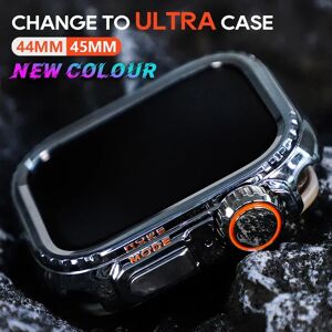 QKX Couvercle en métal pour Apple Watch Ultra 2, 49mm 45mm, cadre de protection, pare-chocs iWatch série 9 8 7 6 5 SE 44MM, changement de lunette à Ultra