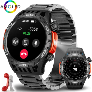ChiBear Montre intelligente militaire extérieure pour hommes avec éclairage LED appel Bluetooth Smartwatch 3ATM IP68 boussole étanche montre de sport Fitness