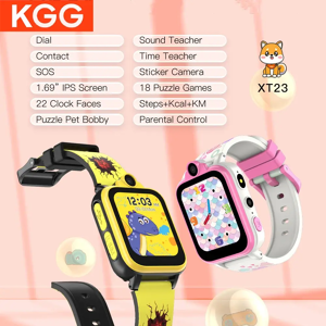 KGG Montre intelligente K227 pour enfants, appel téléphonique, 18 jeux, touristes, caméras, lampe de