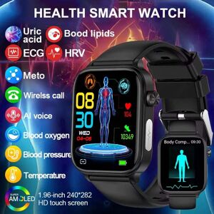 LIGE 2025 nouveau ECG + PPG montre intelligente hommes lipïde sang acide uricique moniteur de santé Bluetooth appel sommeil santé physique Smartwatch femmes