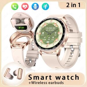 LIGE 2 en 1 TWS casque montre intelligente 1.39 "femmes hommes Sport Fitness fréquence cardiaque santé Tracker montres écouteur musique Smartwatch