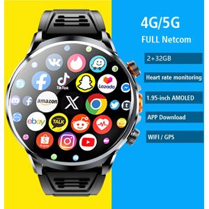 imosi 2025 nouvelle montre intelligente 4G Android 1.95 pouces IPS 360*360 écran avec 200W caméra GPS WIFI 32GB ROM Smartwatch avec batterie 1100Mah