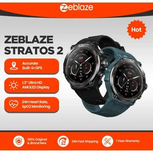 Zeblaze-Montre intelligente GPS Stratos 2 pour homme, écran AMOLED, moniteur de santé 24h, longue durée de vie de la batterie 5 iko