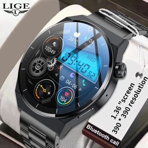 LIGE 2025 NFC Smartwatch Bluetooth appel étanche sport hommes montres intelligentes pression