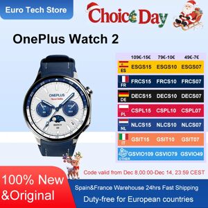 Un plus/一加 Nouveau Smartwatch OnePlus Watch 2 1.43 ''écran AMOLED 500mAh batterie 100 + Modes sportifs 2GB + 32GB 46mm WiFi GPS IP68 Google Pay