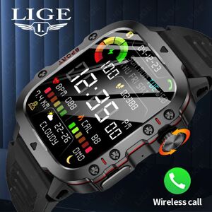 LIGE 2025 extérieur militaire hommes Smartwatch Bluetooth appel Sport moniteur de fréquence cardiaque IP68 étanche montres intelligentes pour Android IOS