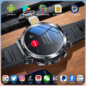 BYSL 1.39 pouces 4G réseau carte SIM montre intelligente double caméra GPS Wifi NFC robuste 64G-ROM Google Play IP67 Android hommes femmes Smartwatch