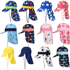 Aucun Enfants été grand bord plage rabat casquette oreille couverture cou Protection chapeau de soleil