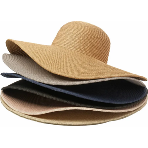 C.RIKA Chapeau de soleil disquette Simple d'été pour femmes, chapeau de plage à large bord pour filles,
