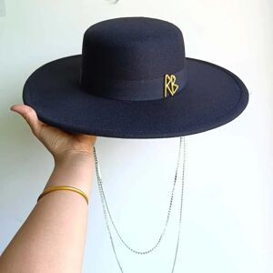 NONE Canotier chapeau plat Fedora femmes automne et hiver vacances diamant rayé chapeau de soleil femmes Fedora sombreros para mujer
