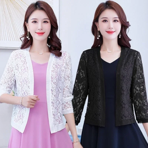 Aucun Cardigan d'été creux pour femmes, chemise résistante au soleil, chemisier Boho, Y-Beach, dentelle,