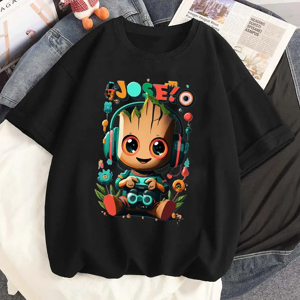 Disney Mignon Marvel bébé Groot graphique imprimé t-shirts mode femme décontracté Streetwear t-shirts hauts