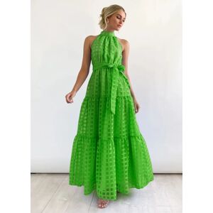 Aucun Robe de soirée verte élégante pour femmes, Y2k, enveloppante à la taille, Maxi, douce, tenues à la