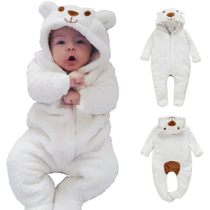 Sonkpuel Nouveau-né bébé garçon fille enfants ours à capuche barboteuse combinaison body vêtements tenues à