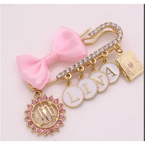 ZKD Broche Personnalisée avec Nom en Anglais, Accessoire pour Bébé