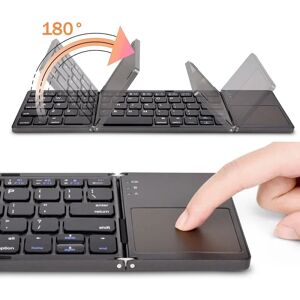 EDUP Clavier pliant sans fil clavier Bluetooth avec pavé tactile pour Windows, Android, IOS, téléphone, Mini clavier à boutons multifonctions