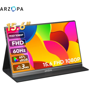 Arzopa 15.6 ''FHD 1080P moniteur Portable avec HDMI USB IPS deuxième moniteur externe pour PC