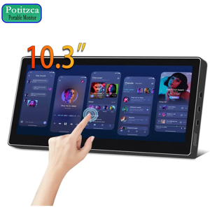 Potitzca Écran tactile 10.3 pouces moniteur Portable 1920*720 moniteur à barre longue IPS double