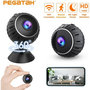 PEGATAH-Mini Caméra Intelligente pour la Sécurité à Domicile, Wifi 1080P, HD, Moniteur pour Bébé,