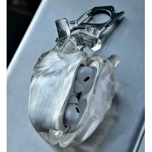Erilles Étui Airpods pro1/2 en Silicone liquide 3D, étui pour écouteurs en forme de cœur, décoration