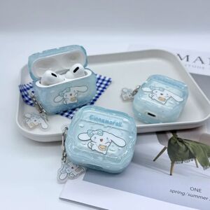 MINISO Invincible caresse Sanrio 2025 translucide bleu ciel cannelle étui pour écouteurs Transparent dessin animé pour Airpods 4,1,2,3,Pro,Pro 2