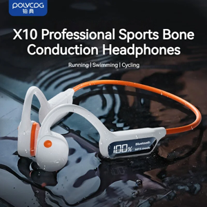 POLVCDG-Écouteurs Bluetooth X10 à conduction molécule, avec affichage numérique, étanche P8, 32G
