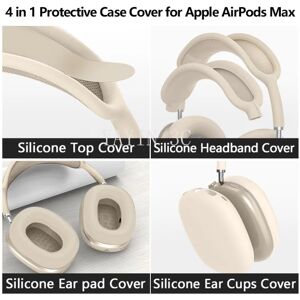 CHONGJIZHE Housse de protection en Silicone 4 en 1, coussinet d'oreille, protège-oreilles, bandeau pour casque AirPods Max 1/2, Anti-collision et Anti-touch