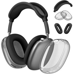 NMEGOU Étui Airpods Max Airpodmax anti-rayures 3 en 1, protection de la peau en Silicone TPU transparent et souple, accessoires de couverture pour écouteurs