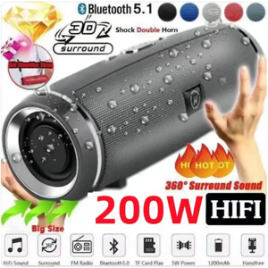 MouZYuan Haut-parleur Bluetooth portable étanche IPX7, haut-parleur pilier HIFI extérieur, caisson de basses