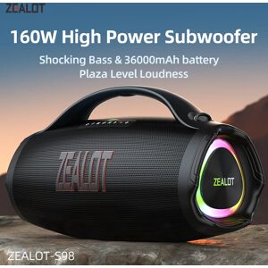 ZEALOT ALOT-Haut-parleur Bluetooth portable S98, haut-parleur de volume élevé, étanche, 160 mAh, sans fil, caisson de basses TWS, USB, TF, AUX, lumière RVB, 36000 W