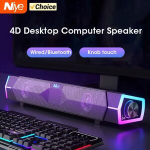 Niye Haut-parleurs d'ordinateur 4D Bluetooth 5.0 haut-parleur filaire barre de son Surround haut-parleur