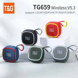 T&G Haut-parleur Bluetooth TG659 Mini haut-parleurs puissants sans fil portables TWS BT 5.3 boîte de son haut-parleur HIFI prend en charge la carte TF Radio