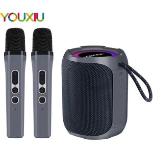 YOUXIU Haut-parleur Bluetooth portable, caisson de basses stéréo résistant à 360, IPX7, étanche avec lumière, microphone pour touristes, karaoké, haut-parleur sans fil, 40W