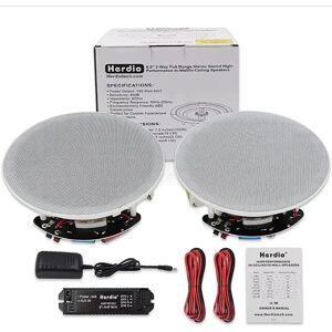 Herdio 2 pièces 6.5 pouces Audio à domicile 300W plafond Bluetooth haut-parleur maison système de haut-parleurs encastrés pour cuisine intérieure chambre salle de bain
