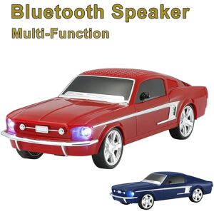 XUTING Haut-parleur stéréo portable avec caisson de basses, haut-parleurs de basses choquants Bluetooth sans fil, en forme de voiture Ford, prise en charge de la carte TF, disque U, AUX, FM