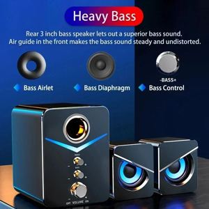 TDX Haut-parleur compatible Bluetooth, système de cinéma maison, basses PC, caisson de basses