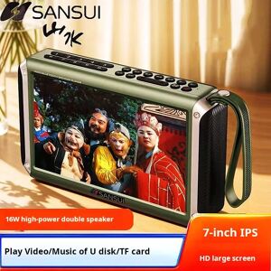 MouZYuan SANSUI F55 écran LED 7 pouces radio FM lecteur vidéo MP4 caisson de basses stéréo haut-parleur Bluetooth enregistreur TF USB haut-parleur vidéo