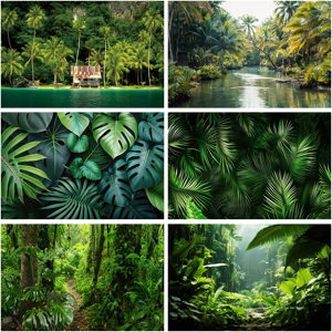 Yeele Forêt tropicale Jungle photographie toile de fond forêt tropicale feuilles vertes paysage naturel