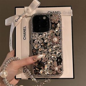 ONE PLANT Coque de téléphone à motif en relief en cuir luxueux pour iPhone, 15, 14, 13, 12, Pro, Max, Fashion Tide, Hot Gold Letter, Solid Document Cover