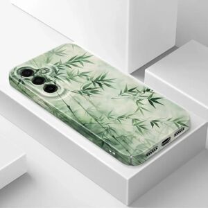 NONE Coque de téléphone en film rigide motif Forêt de bambou verte pour Samsung Galaxy A57 A37 A17 A56 A36 A26 A16 A06 A55 A35 A25 A15 A05 4G 5G