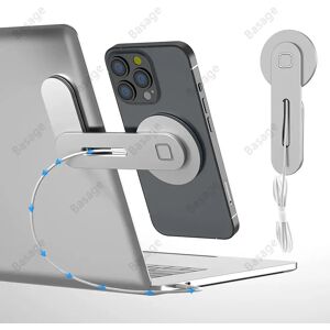 Blueendless Support de téléphone pour ordinateur portable, chargeur d'ordinateur portable sans fil rapide 15W, support de téléphone portable compatible pour iPhone12/13/14, support de téléphone magnétique