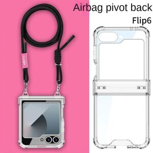 szHAIyu Coque de téléphone en plastique transparent à bandoulière pour Samsung Galaxy Z Flip 6 5 4 Flip6 Flip5 Flip4 5G, housse de protection à charnière