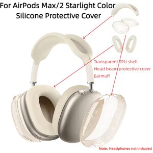 CHONGJIZHE AirPods Max/2 Starlight – housse de protection en Silicone, étui Transparent en TPU, ensemble de