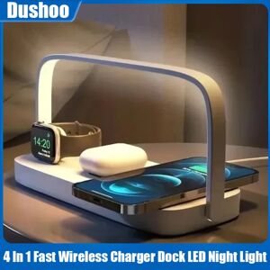 Aucun Support de chargeur sans fil rapide 4 en 1, veilleuse Led, lampe de chambre à coucher, Station de chargement de téléphone, Dock pour iPhone iWatch 2-10 SE Airpods *