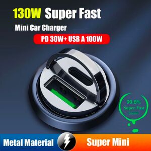 UYUXIO Mini chargeur de voiture USB C, adaptateur de charge super rapide PD, 130W, iPhone 14 Pro Max 13 12 11 Plus Samsung iPad Oneplus Huawei Phone